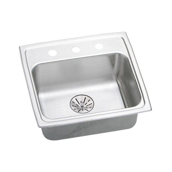 Elkay Lustertone Stainless Steel 19 X 18 X 6-1/2 Single Bowl Top Mount Ada Sink With Perfect Drain LRADQ191865PDMR2 - main